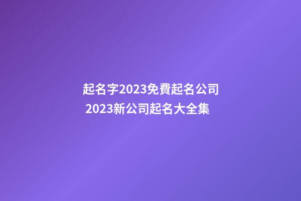起名字2023免費起名公司 2023新公司起名大全集-第1張-公司起名-玄機派